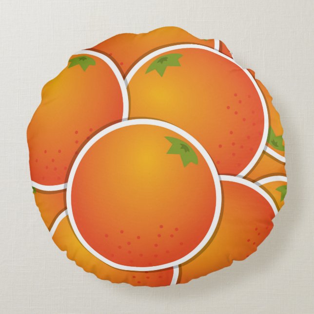 Funky oranges round cushion (Back)