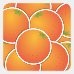 Funky oranges square sticker
