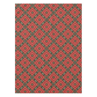 Funky Ornate Black Gold+Red Tablecloth