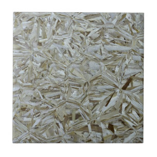 Funky OSB Texture Construction Chipwood Ceramic Tile