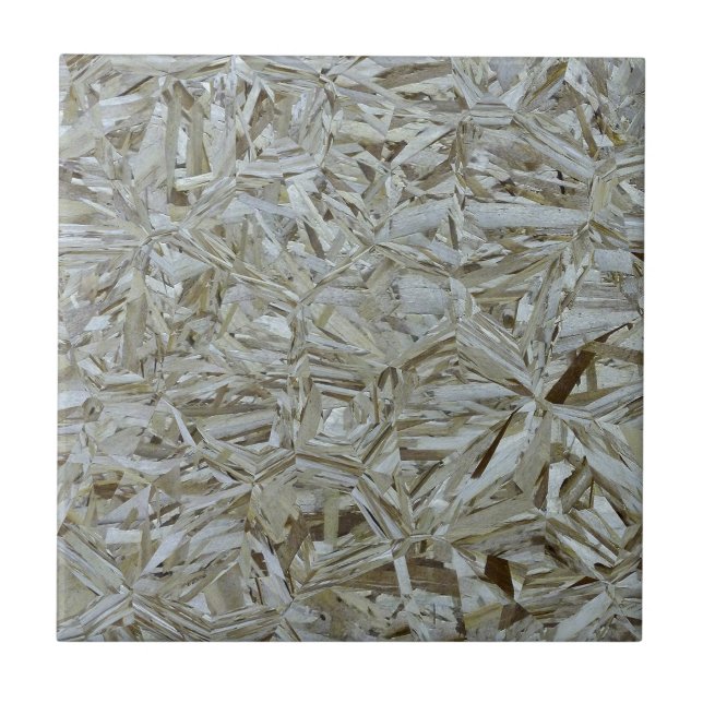 Funky OSB Texture Construction Chipwood Ceramic Tile (Front)
