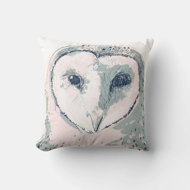 Funky Owl Portrait Cushion (Front)