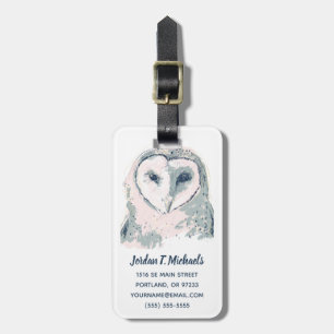 Funky Owl Portrait Luggage Tag
