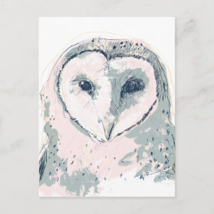 Funky Owl Portrait Postcard