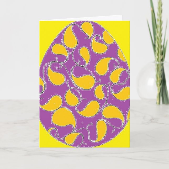 Funky Paisley Easter Card (Front)