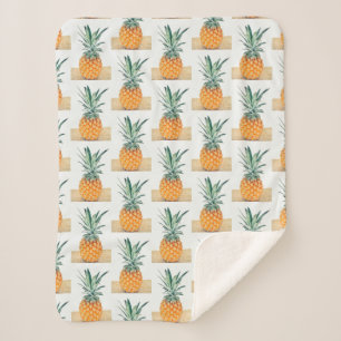 Funky Pale Green Yellow Pineapple Yummy Blanket
