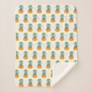 Funky Pale Green Yellow Pineapple Yummy Blanket