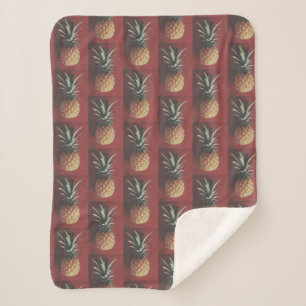 Funky Pale Red Pineapple Yummy Blanket