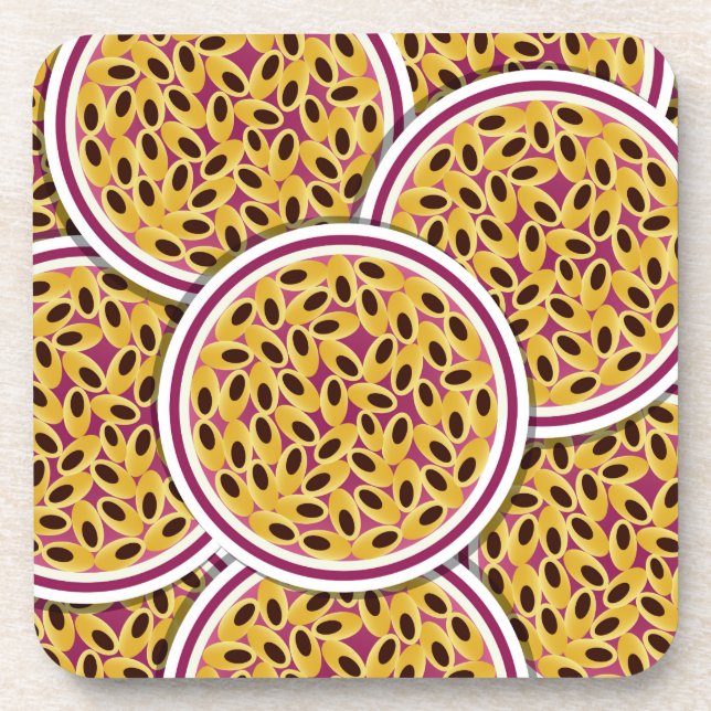 Funky passion fruit coaster (Front)