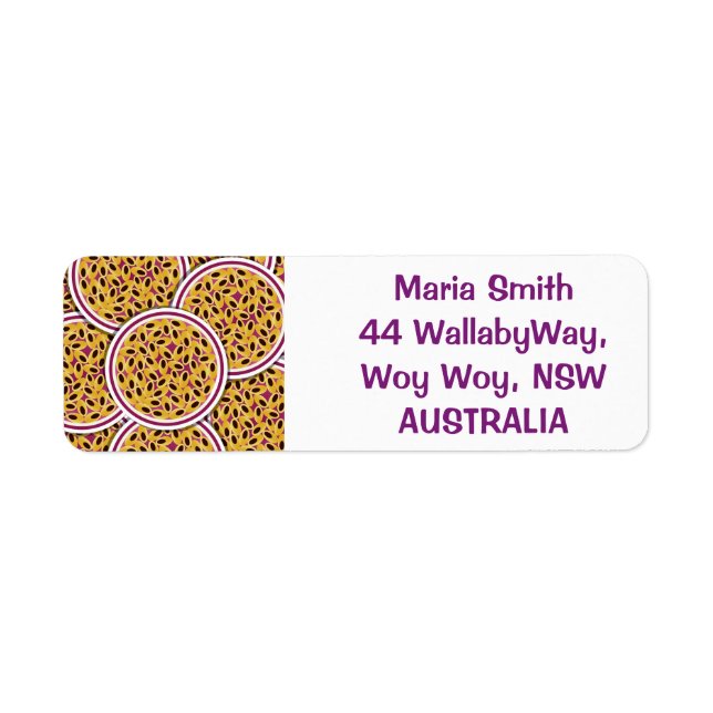 Funky passion fruit return address label (Front)