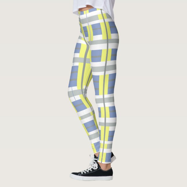 Funky Pastel Colour Lines Stripes Pattern Leggings (Left)