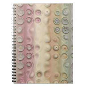 Funky Pastel Creamy Circles and Stripes Notebook
