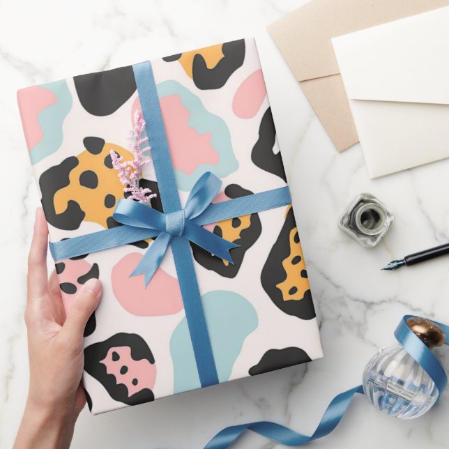 Funky Pastel Leopard Spots Wrapping Paper (Gifting)