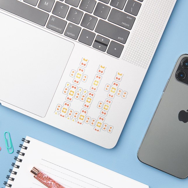Funky Pattern Peach Yellow (Laptop w/ iPhone)