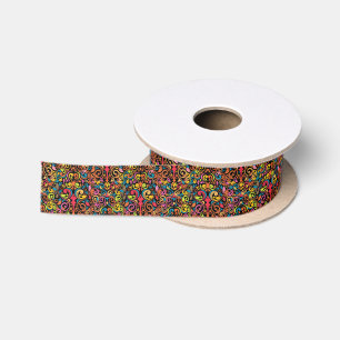Funky pattern satin ribbon