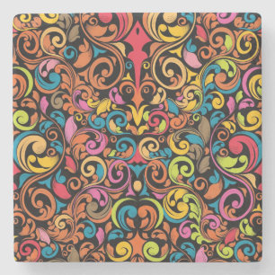 Funky pattern stone coaster