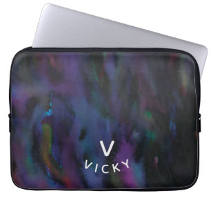 Funky personalised abstract smokey water colour laptop sleeve