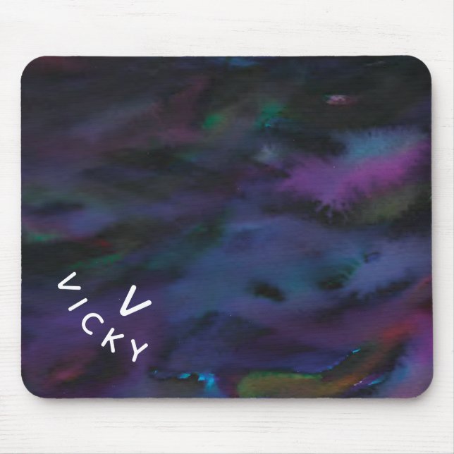 Funky personalised abstract smokey water colour mouse pad (Front)