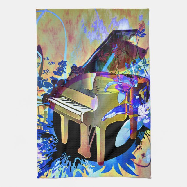 Funky Piano Tea Towel (Vertical)