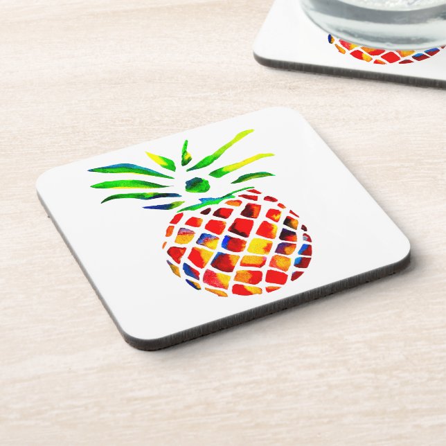 Funky pineapple art coaster (Left Side)