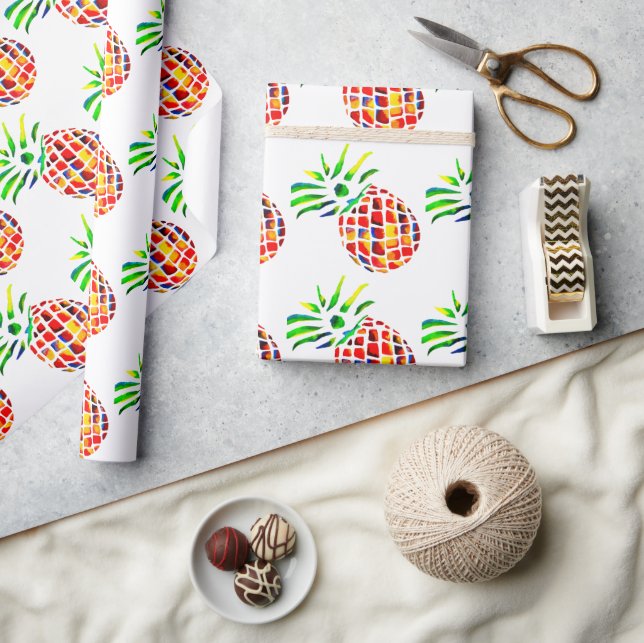 Funky pineapple art wrapping paper (Crafts)