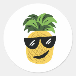 Funky Pineapple Classic Round Sticker