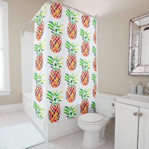 Funky pineapple cool art shower curtain