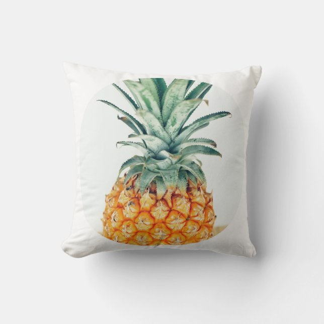Funky Pineapple In A Circle Throw Pillow Cushion (Front)