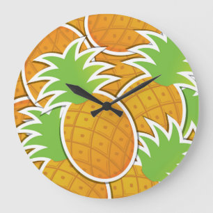Funky pineapple large clock