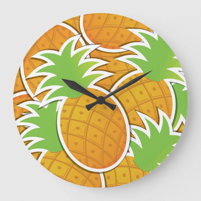 Funky pineapple large clock (Front)