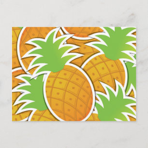 Funky pineapple postcard