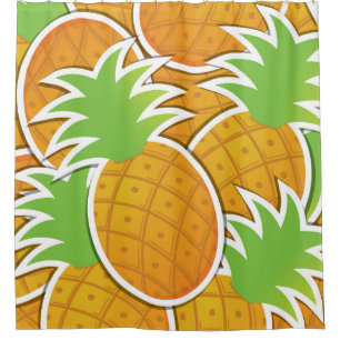 Funky pineapple shower curtain
