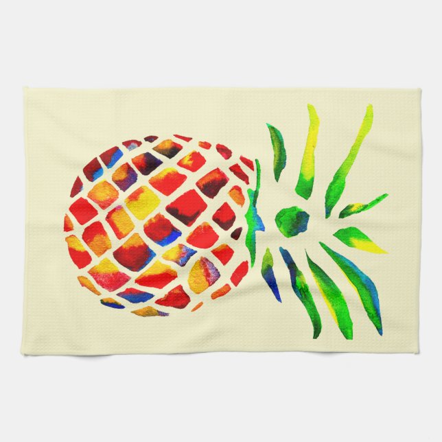 Funky pineapple tea towel (Horizontal)