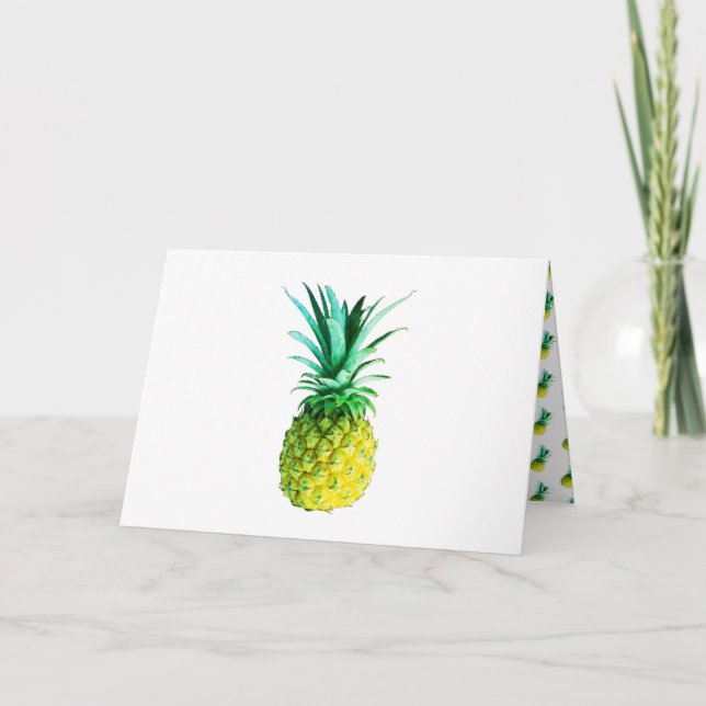 Funky Pineapple Your Text Blank Greeting Card (Front)