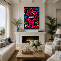 Funky Pink Alien – Neon Pop Art Quirky Monster