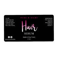 Funky Pink And Black Hair Serum Labels
