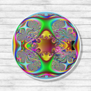 Funky PInk And Green Fractal Door Pull