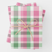 Funky Pink And Green Plaid Tartan  Pattern