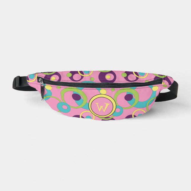Funky Pink Circles Bum Bags (Front)