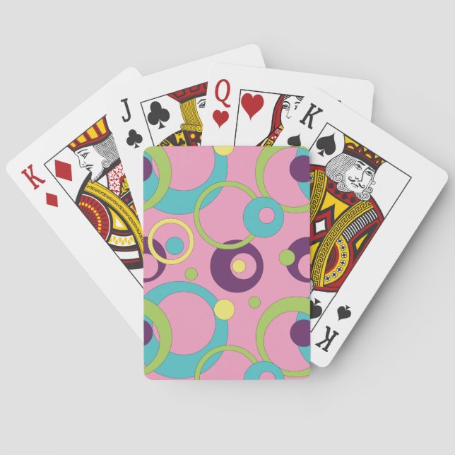 Funky Pink Circles Classic Playing Cards (Back)