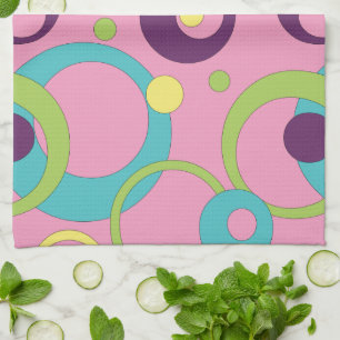 Funky Pink Circles Kitchen Towel
