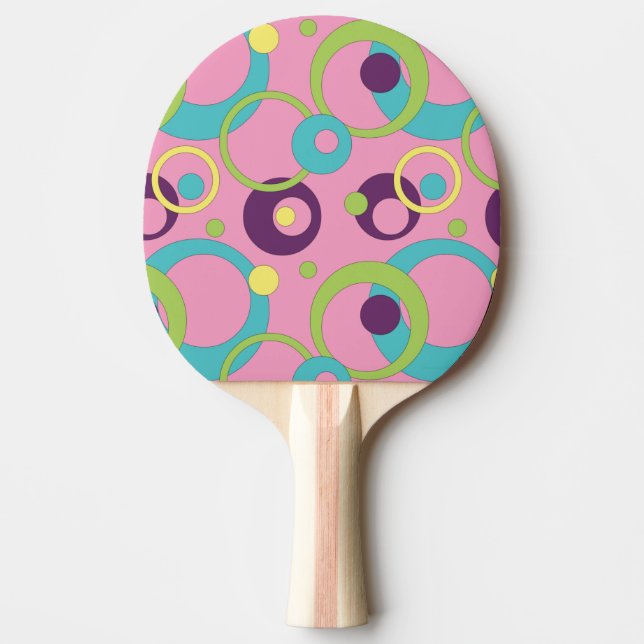 Funky Pink Circles Ping Pong Paddle (Front)