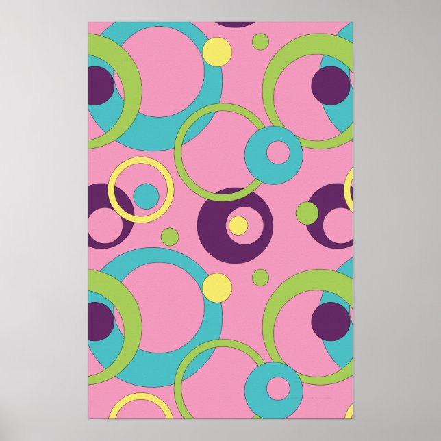 Funky Pink Circles Poster (Front)