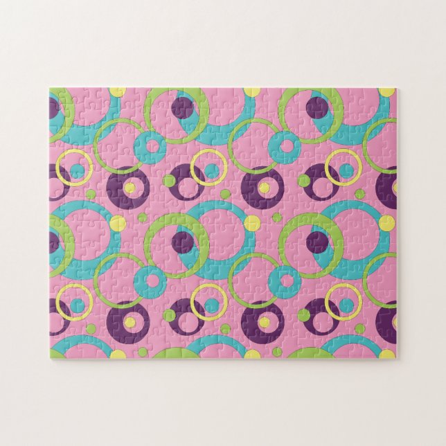 Funky Pink Circles Puzzle (Horizontal)