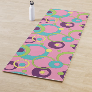 Funky Pink Circles Yoga Mat