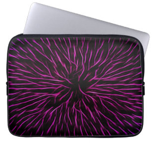 Funky Pink Fire Flower Abstract Laptop Sleeve
