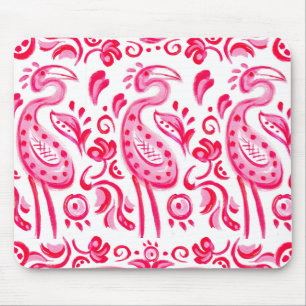 Funky Pink Flamigo Paisley Pattern Mouse Pad