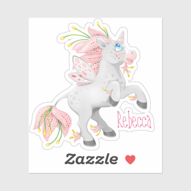Funky Pink Flower Fairy Unicorn with Orchids (Sheet)