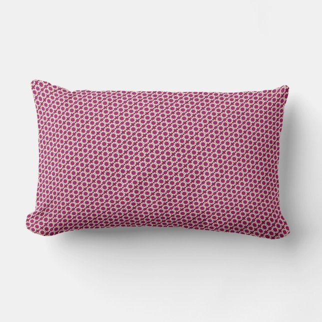 Funky pink flower pattern lumbar cushion (Front)