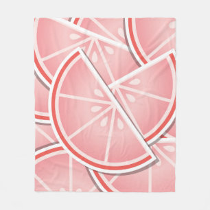 Funky pink grapefruit wedges fleece blanket